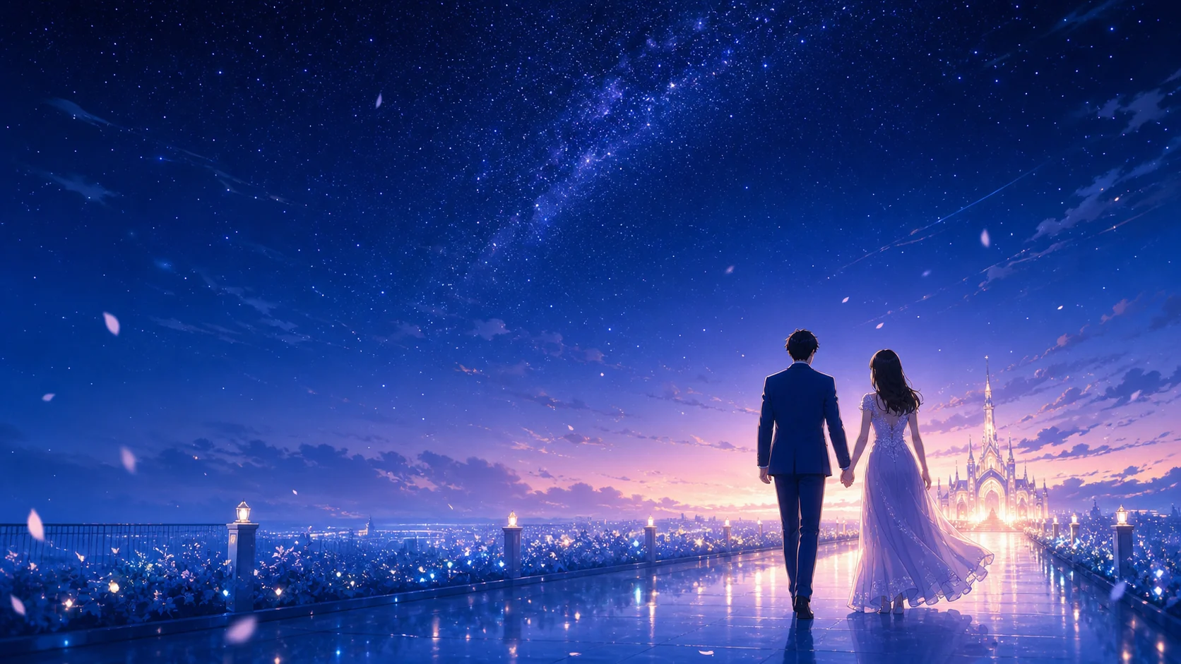 アニメ映画風結婚式オープニングムービー「はじまりの青」のイメージ